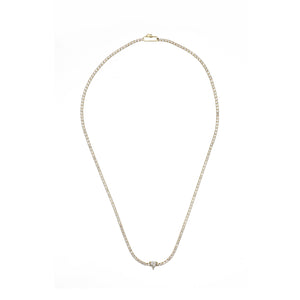 SWEETHEART TENNIS NECKLACE GOLD 42CM