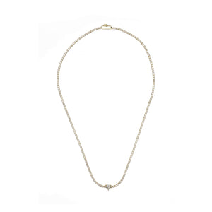 SWEETHEART TENNIS NECKLACE GOLD 42CM