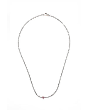 SWEETHEART TENNIS NECKLACE SILVER 42CM