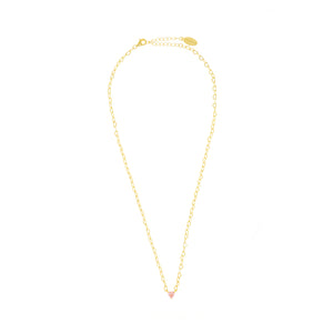 SWEETHEART HEART CHAIN NECKLACE PINK GOLD
