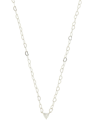SWEETHEART HEART CHAIN NECKLACE SILVER