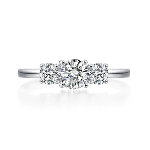 14K Gold Lab Grown Three Stone 0.5cts Ring MLGR002