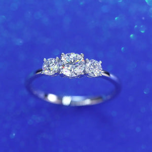 14K Gold Lab Grown Three Stone 0.5cts Ring MLGR002