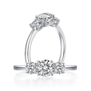 14K Gold Lab Grown Three Stone 0.5cts Ring MLGR002