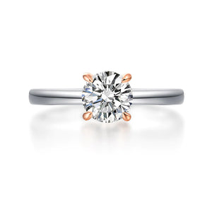 14K White & Rose Gold Lab Grown 1ct Diamond Ring MLGR003