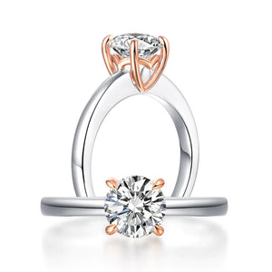 14K White & Rose Gold Lab Grown 1ct Diamond Ring MLGR003