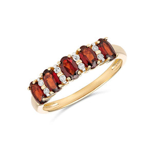 9K Yellow Gold Semi Precious Diamond Ring