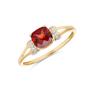 9KY Cushion Cut Semi Precious Diamond Ladies Ring