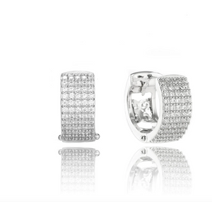 GEORGINI Goddess Maeve Pave Hoop Earrings Silver IE1127W