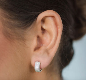 GEORGINI Goddess Maeve Pave Hoop Earrings Silver IE1127W