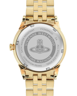 Vivienne Westwood Seymore Pink Dial Gold Strap Watch