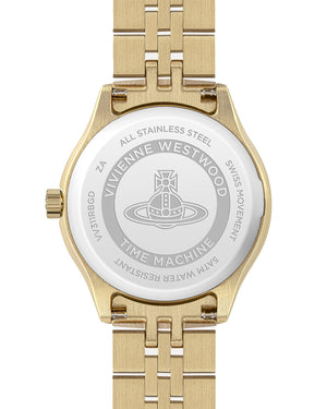 Vivienne Westwood Little Camberwell Red Dial Gold Strap Watch