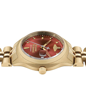 Vivienne Westwood Little Camberwell Red Dial Gold Strap Watch