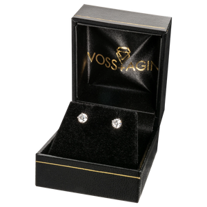 14KW 1CTW AGI Certified Lab Grown Diamond Halo Stud Earrings