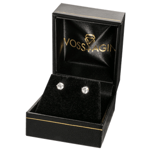 14KW 1CTW AGI Certified Lab Grown Diamond Halo Stud Earrings