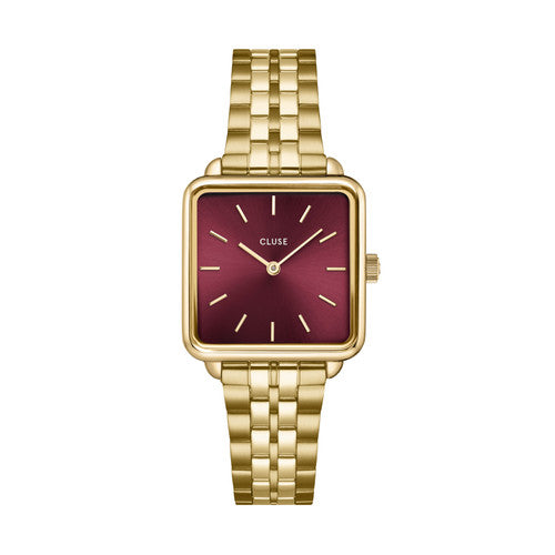 CLUSE La Tetragone Gold / Dark Cherry Link Watch