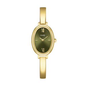 CLUSE L'Ovale Steel, Olive/Gold Watch CW16103