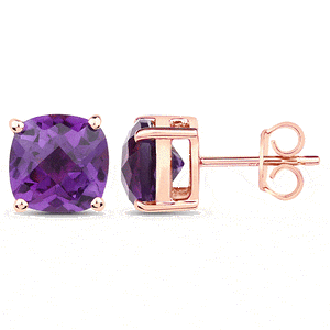 9K Coloured Gemstone Cushion Cut Earrings GAE7778