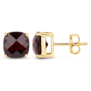 9K Coloured Gemstone Cushion Cut Earrings GAE7778
