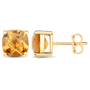 9K Coloured Gemstone Cushion Cut Earrings GAE7778