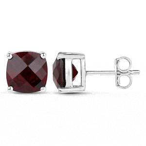 9K Coloured Gemstone Cushion Cut Earrings GAE7778