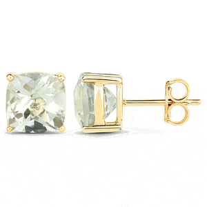 9K Coloured Gemstone Cushion Cut Earrings GAE7778