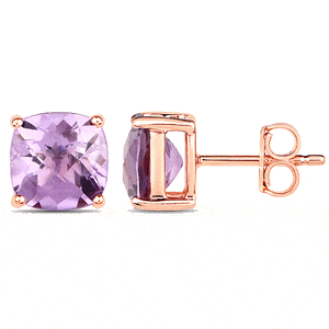 9K Coloured Gemstone Cushion Cut Earrings GAE7778