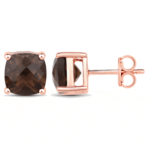 9K Coloured Gemstone Cushion Cut Earrings GAE7778