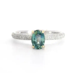 18K Gold Montana Sapphire & Diamond Ring