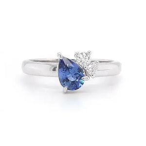 18K White Gold Saski Sapphire & Diamond Ring