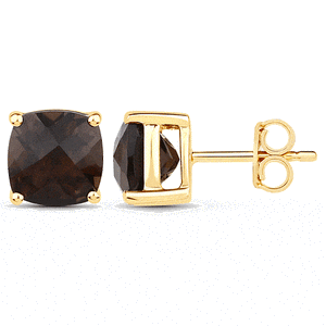 9K Coloured Gemstone Cushion Cut Earrings GAE7778