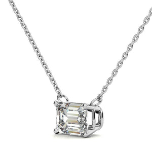14K 2.00 CTW AGI Certified Lab-Grown Emerald-Cut Diamond Solitaire Pendant