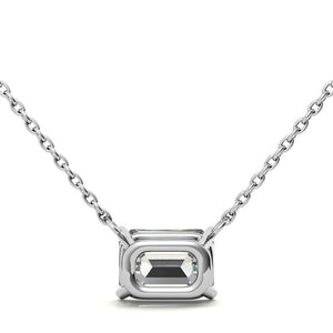 14K 2.00 CTW AGI Certified Lab-Grown Emerald-Cut Diamond Solitaire Pendant