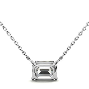 14K 2.00 CTW AGI Certified Lab-Grown Emerald-Cut Diamond Solitaire Pendant