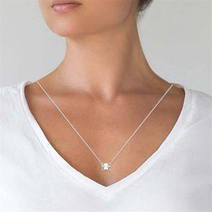 14K 2.00 CTW AGI Certified Lab-Grown Emerald-Cut Diamond Solitaire Pendant