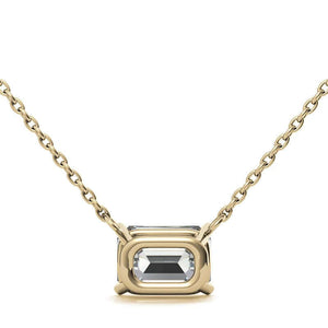 14K 2.00 CTW AGI Certified Lab-Grown Emerald-Cut Diamond Solitaire Pendant
