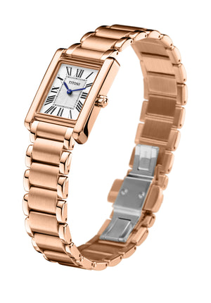 TITONI Mademoiselle Ladies Tournneau Quartz Watch TQ42924 RG-730