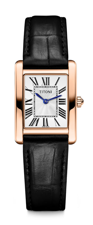 TITONI Mademoiselle Ladies Tournneau Quartz Watch TQ42924 RG-STB-730