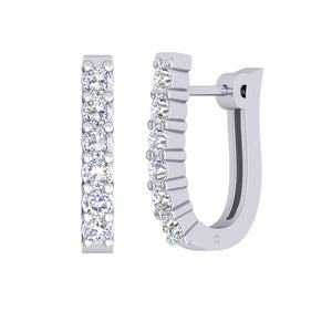 9KW Gold Diamond Oval Huggie Earrings