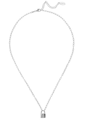 Padlock Pendant Necklace Silver