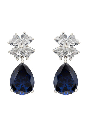 Victoria Teardrop Earrings Silver Tanzanite