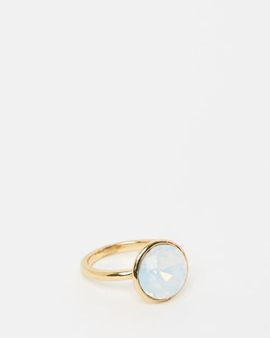 Izoa Triple Trouble Set of Three Ring Gold Opal