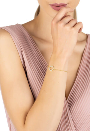 Halo Sparkling Circle Bracelet Gold