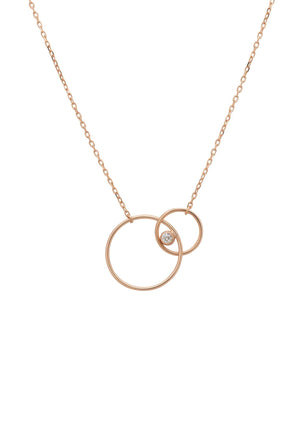 Linked Halo Circle Necklace Rosegold