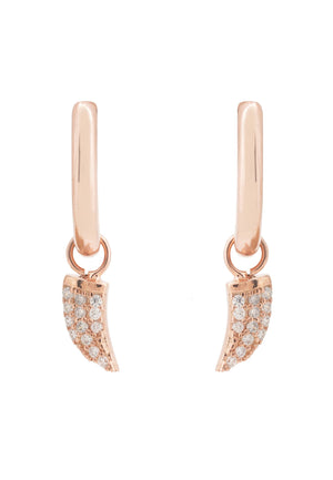 Tusk Huggie Hoop Earrings Rosegold