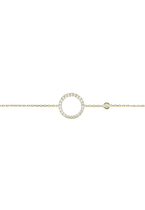 Halo Sparkling Circle Bracelet Gold