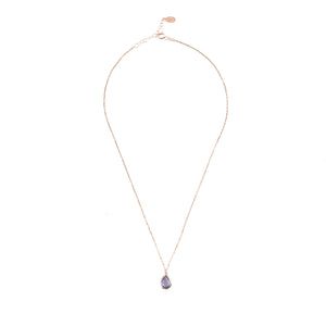 Pisa Mini Teardrop Necklace Rosegold Amethyst