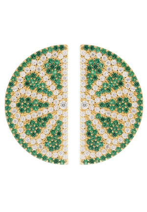 Lime Fruit Large Stud Earrings Gold