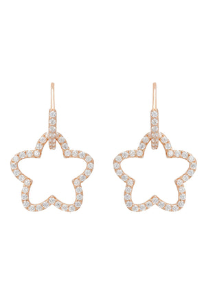 Open Blossom Hoop Earrings Rosegold