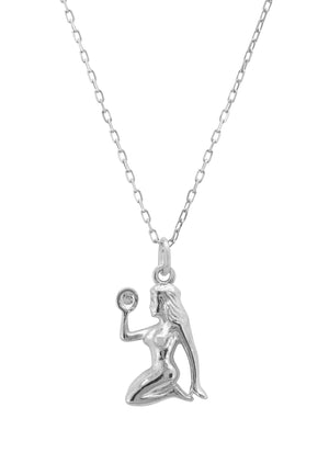 Zodiac Star Sign Necklace Silver Virgo